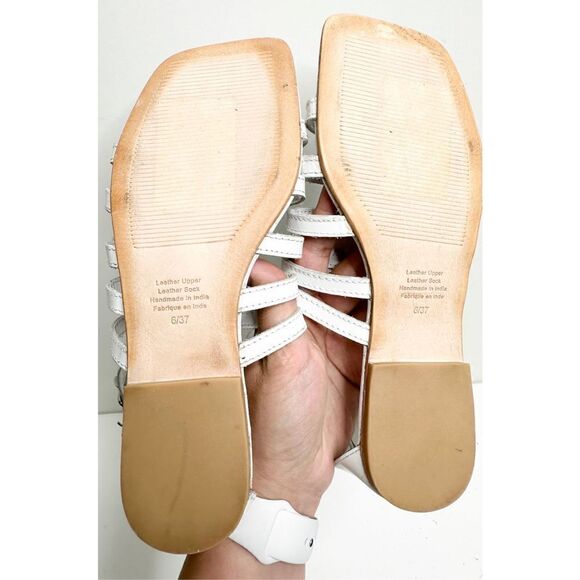Jeffrey Campbell Shoes Womens Size 6 White Leather Gladiator Sandals - Picture 9 of 9